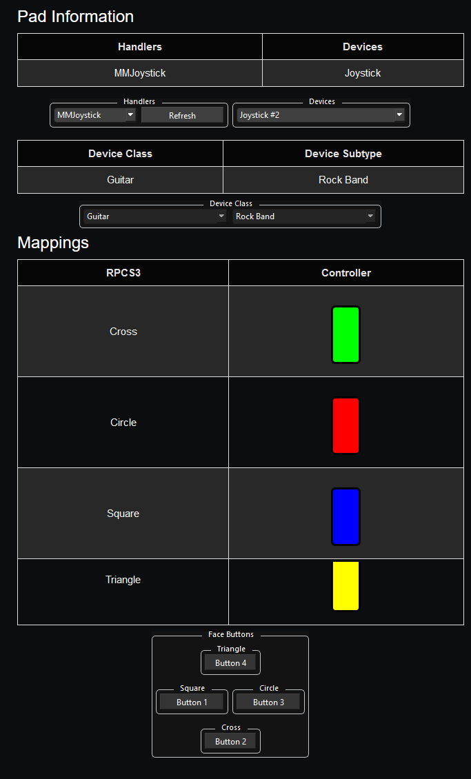 Una imagen mostrando como puedes usar una pagina de instrumentos para configurar a RPCS3..