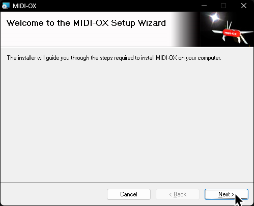 A screenshot of MIDI-OX's installer.