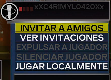 Una captura de Rock Band 3 con "Invitar a Amigos" seleccionado.