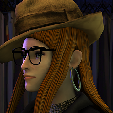 A screenshot of Rock Band 3, with a character showing the Suburban Gangster hat.