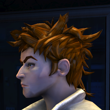 A screenshot of Rock Band 3, with a character showing the Short Spikes haircut.