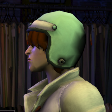 A screenshot of Rock Band 3, with a character showing the Hell on Wheels hat.